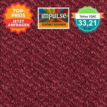 Quadratisches Bild vom Vorwerk Telma Teppichboden in rot